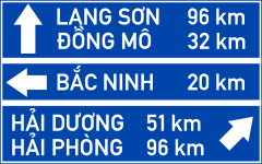 Biển báo I.414d - Chỉ hướng đường (kèm số hiệu đường)