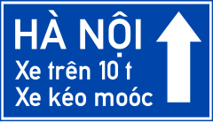 Biển báo I.417b - Chỉ hướng đường phải đi cho từng loại xe (bên trái)