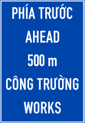 Biển báo I.441a - Báo hiệu phía trước có công trường thi công (500 m)