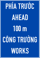 Biển báo I.441b - Báo hiệu phía trước có công trường thi công (300 m)
