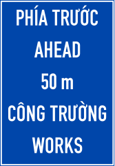Biển báo I.441c - Báo hiệu phía trước có công trường thi công (100 m)