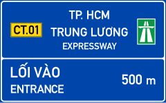 Khoảng cách đến lối vào đường cao tốc
