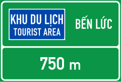 Biển báo IE.459a - Khoảng cách đến khu tham quan, du lịch
