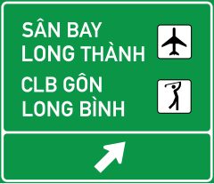 Biển báo IE.461b - Hướng rẽ đến khu dịch vụ công cộng, giải trí