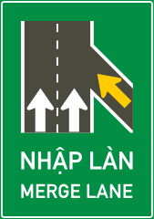 Biển báo IE.467b - Vị trí nhập làn xe