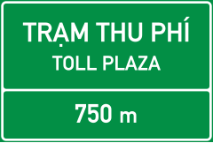 Biển báo IE.472a - Khoảng cách đến trạm thu phí