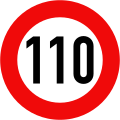 Biển báo P.127-110 - Tốc độ tối đa cho phép (110 km/h)