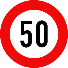 Biển báo P.127-50 - Tốc độ tối đa cho phép (50 km/h)
