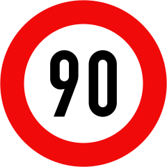 Biển báo P.127-90 - Tốc độ tối đa cho phép (90 km/h)