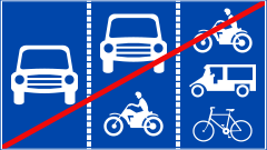 Biển báo R.415b - Hết phân làn